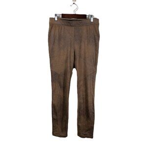 NWT Free People Brown Faux Suede High-Waisted Stretch Leggings 27 Indie Western